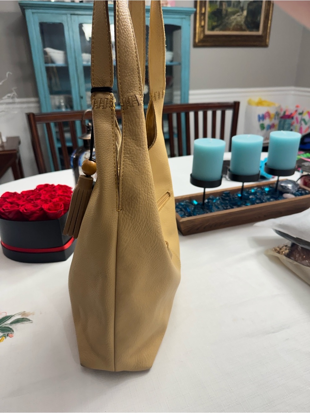 The Sak Yellow Huntley Leather Shoulder Bag with Tassels - Picture 3 of 14